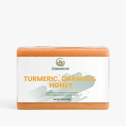 Natural & Organic Turmeric, Orange & Honey Soap Bar – Cold Process Skincare for Glowing Skin