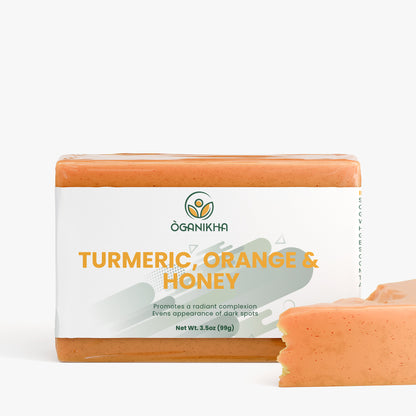 Natural & Organic Turmeric, Orange & Honey Soap Bar – Cold Process Skincare for Glowing Skin