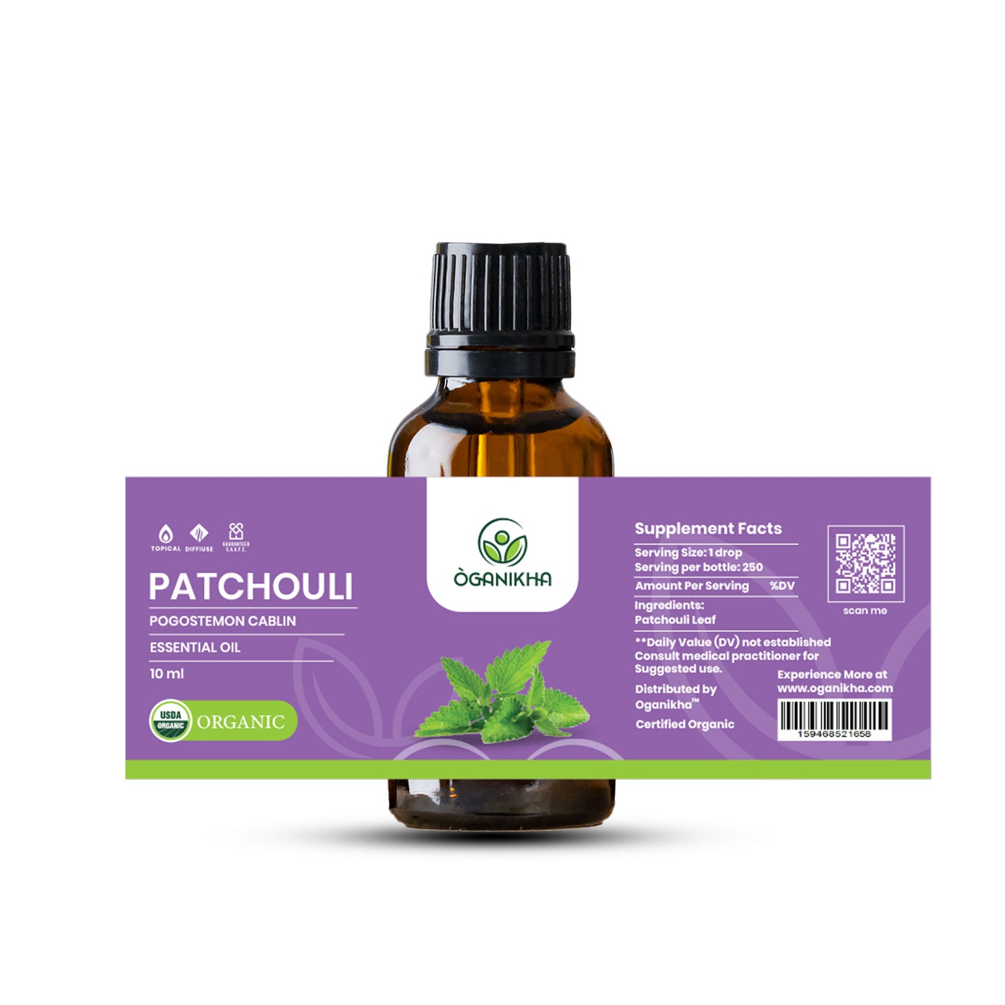 ÒGANIKHA Patchouli Dark Essential Oil – 10ml Pure Aromatherapy Oil