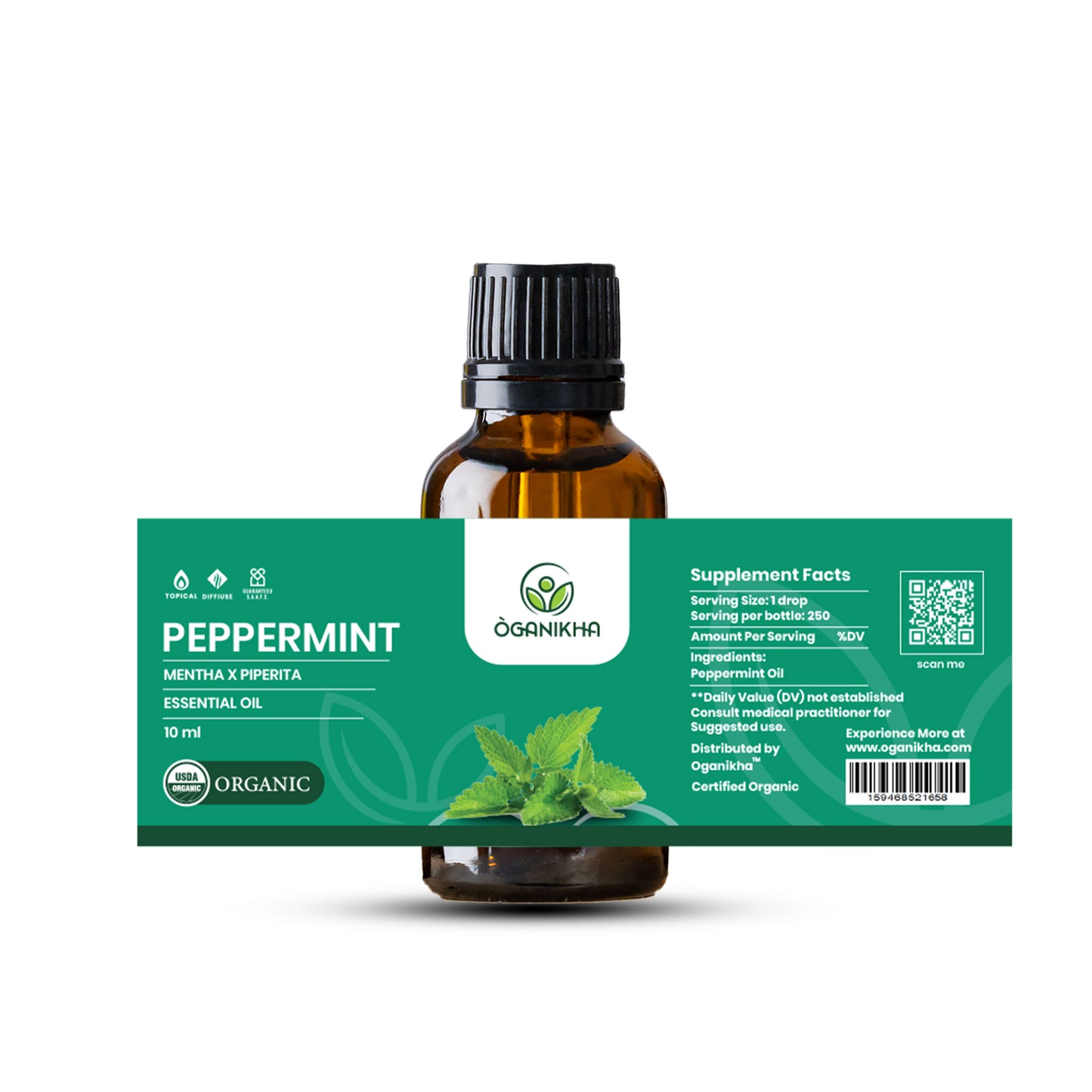 ÒGANIKHA Peppermint Supreme Essential Oil 10ml | Pure Mint Oil