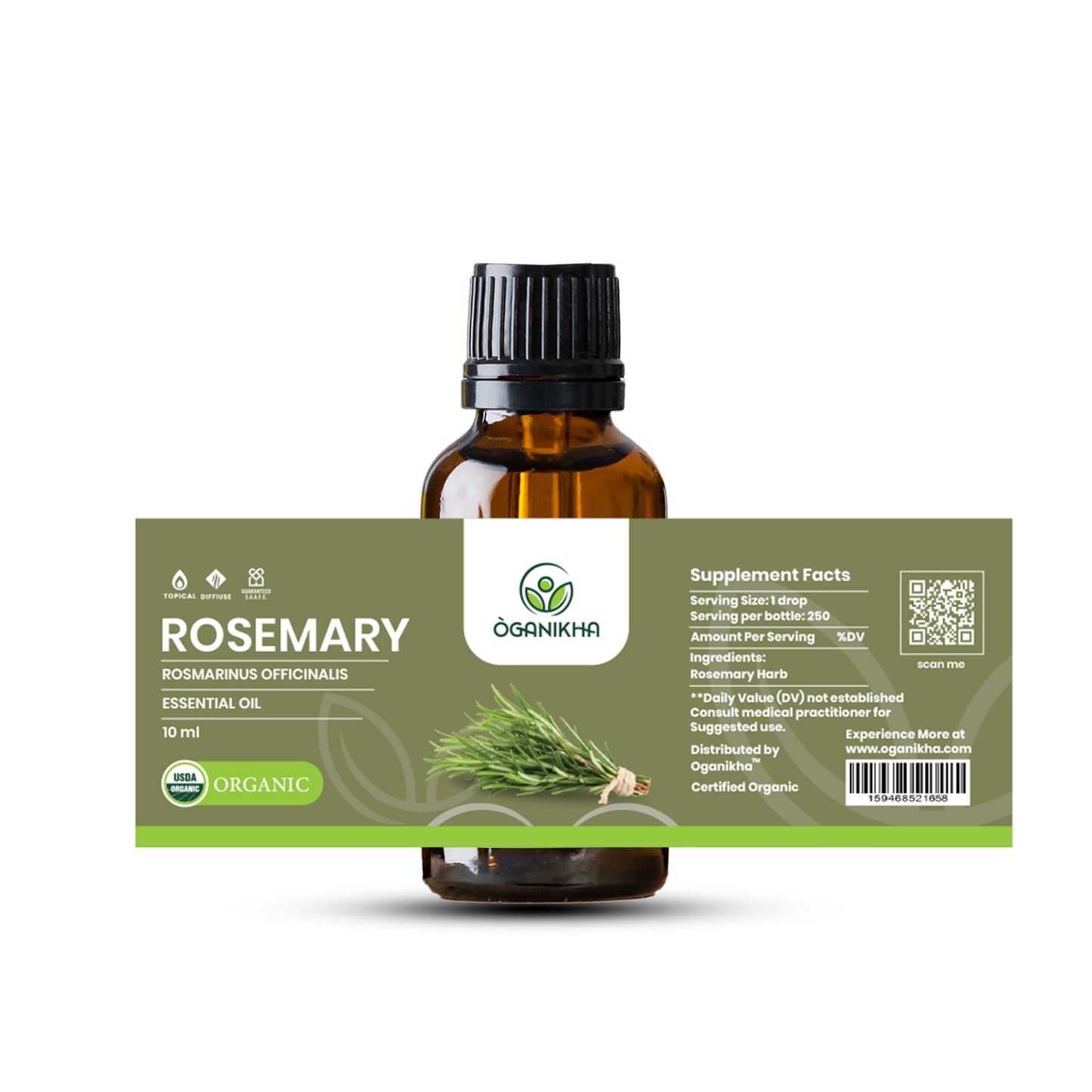 ÒGANIKHA Rosemary Spanish Essential Oil 10ml | Pure Herbal Oil