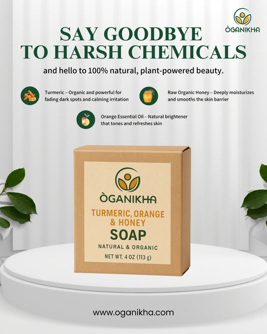Natural & Organic Turmeric, Orange & Honey Soap Bar – Cold Process Skincare for Glowing Skin